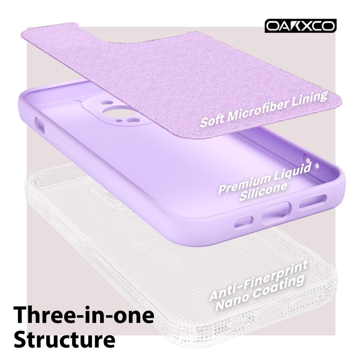 oakxco for iPhone 17 Pro Max Phone Case Liquid Silicone, Cute Thin Slim Grip Soft Rubber Gel for Women Men, Smooth Matte TPU Plain Solid Color Girly Simple Case with Camera Cover, Light Pink — view 1896