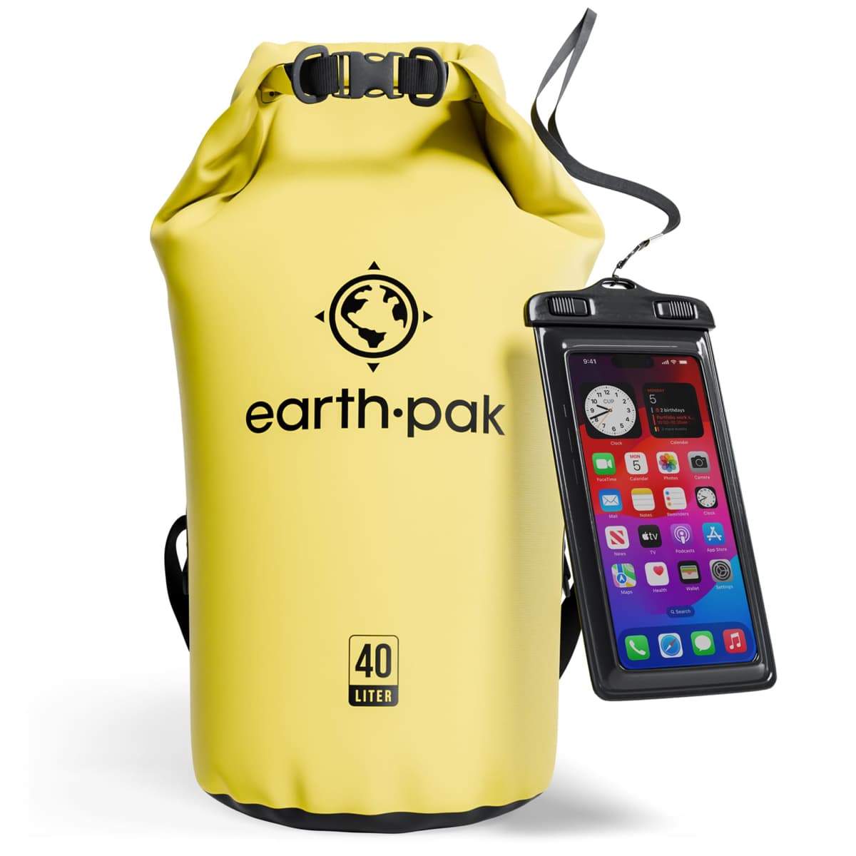 Earth Pak Waterproof Dry Bag - Roll Top Waterproof Backpack Sack Keeps Gear Dry for Kayak with Waterproof Phone Case — view 48