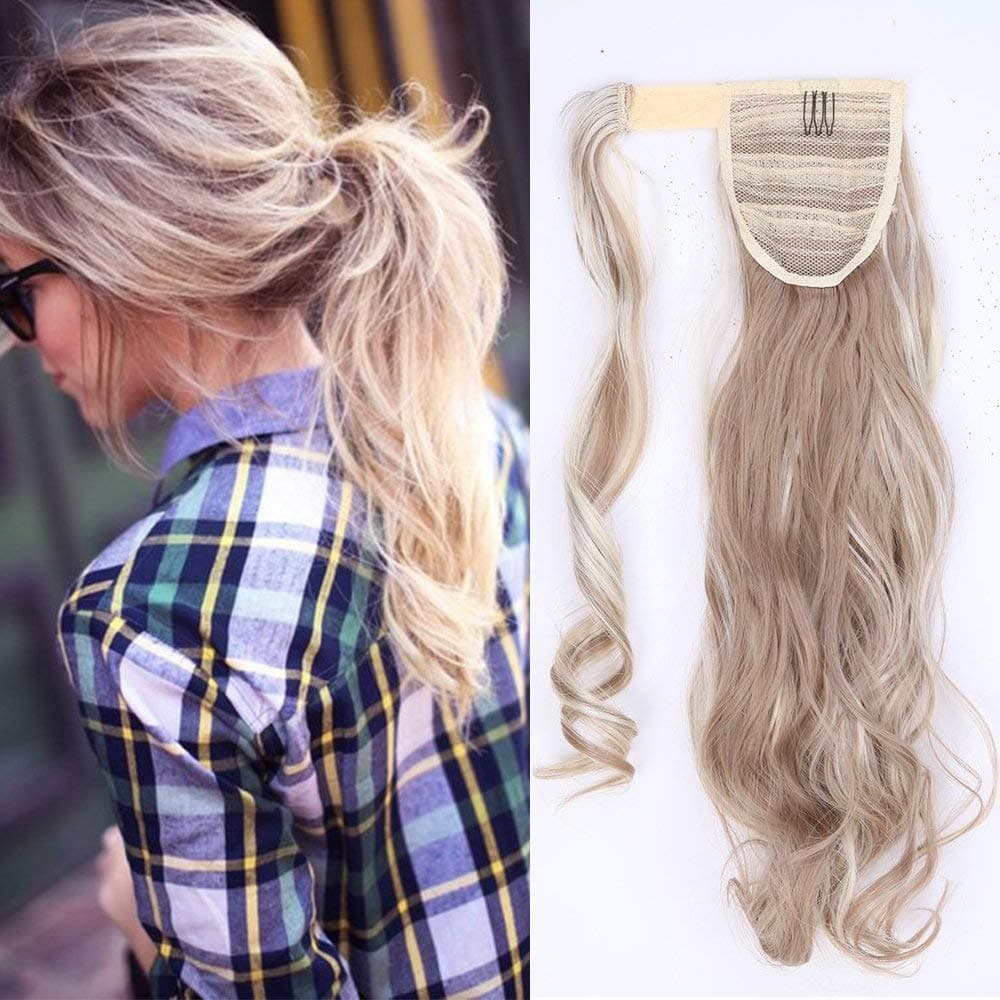 17"(43cm) SEGO Ponytail Long Synthetic Hair Looks Natural [Red Brown/Orange] Clip in Hair Extensions Curly Tail Ponytail Extension (90g) — view 93
