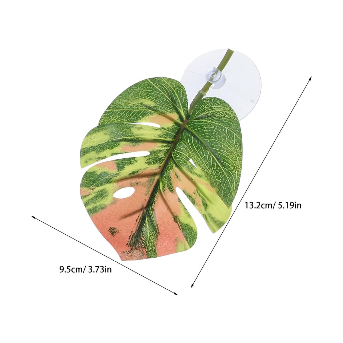 Plataformas de Descanso para Reptiles y Tortugas 6 Piezas de Hojas Artificiales con Ventosas, Decoración Realista para Terrarios, Accesorios para Acuarios de Tortugas, — view 2