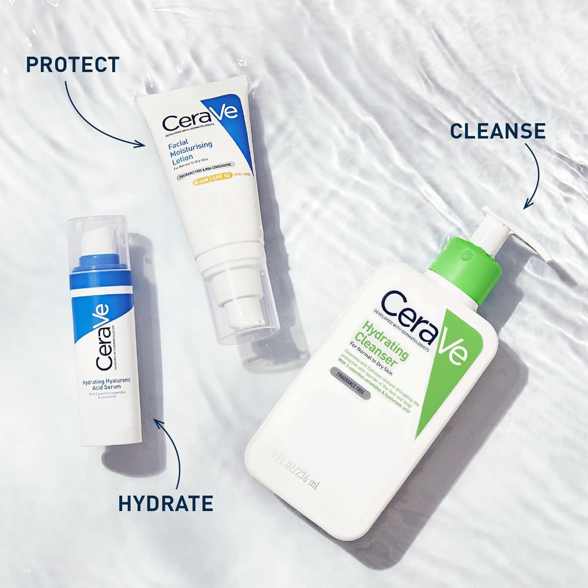 CeraVe Hydrating Cleanser for Normal to Dry Skin 236 ml with Hyaluronic Acid and 3 Essential Ceramides Aromático 236 ml (Pack of 1) — view 5