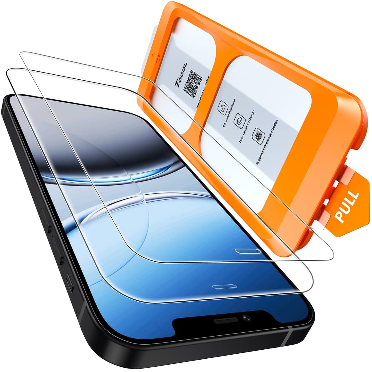 TOCOL Protector Pantalla para iPhone 17 Pro Max, Alineación Automática para Una Instalación Rápida, Cristal Templado de Dureza 9H Inastillable, HD Transparente, 2 Piezas — view 12