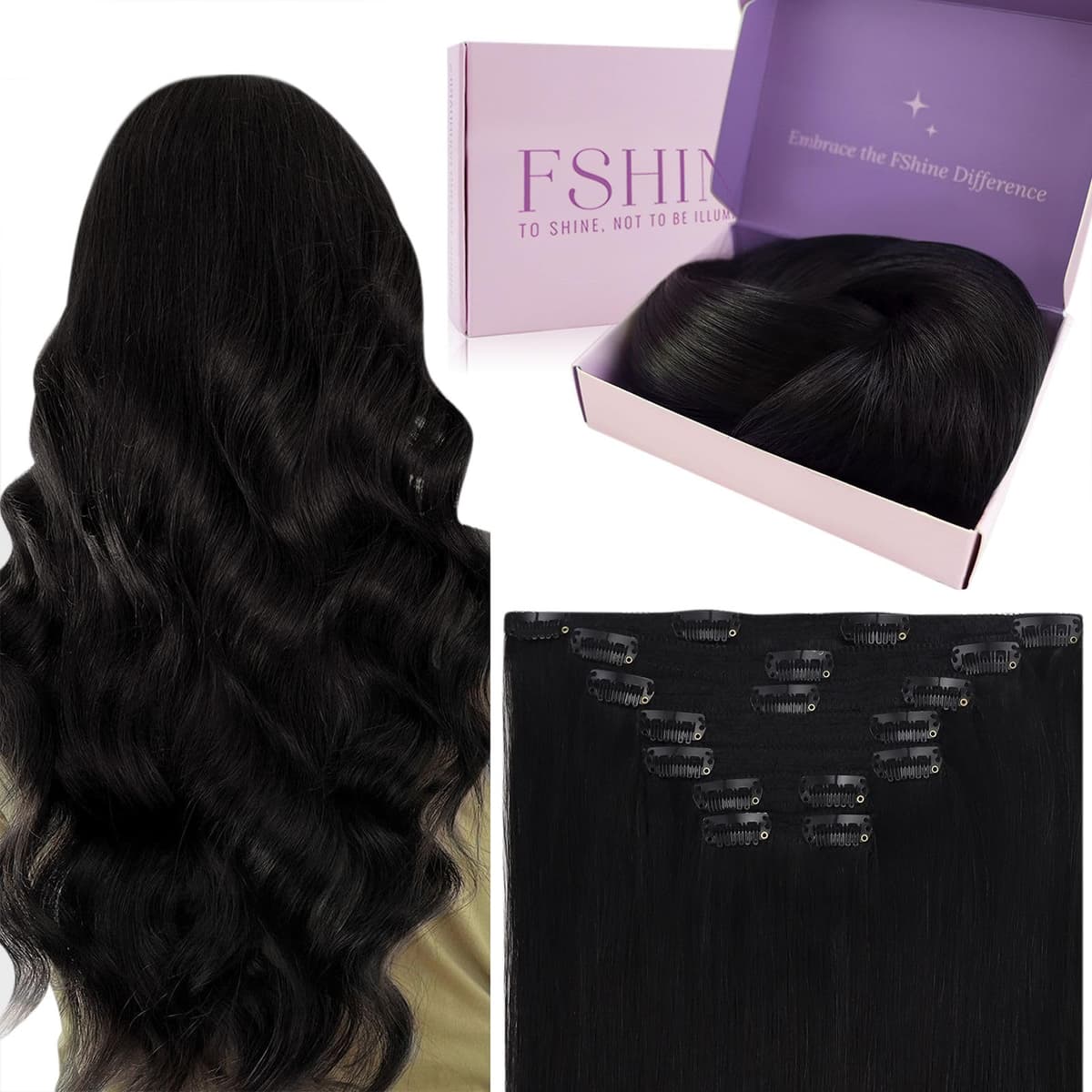Fshine Clip in Hair Extensions Human Hair Copper Hair Extensions 18 Inch 120 g 7 pcs Color 330 Natural Straight Hair Extensions for Women Real Human Hair — view 55