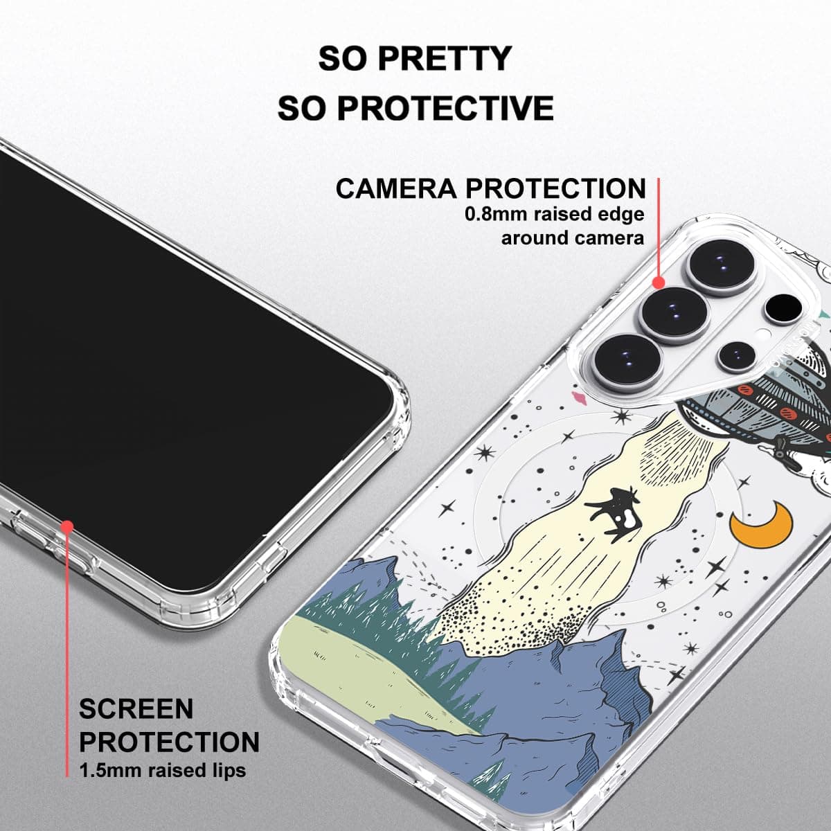MOSNOVO for Samsung Galaxy S26 Ultra Clear Case, Fit for MagSafe, 6.6ft Military-Grade Shockproof Magnetic Protective Phone Cover - UFO — view 4