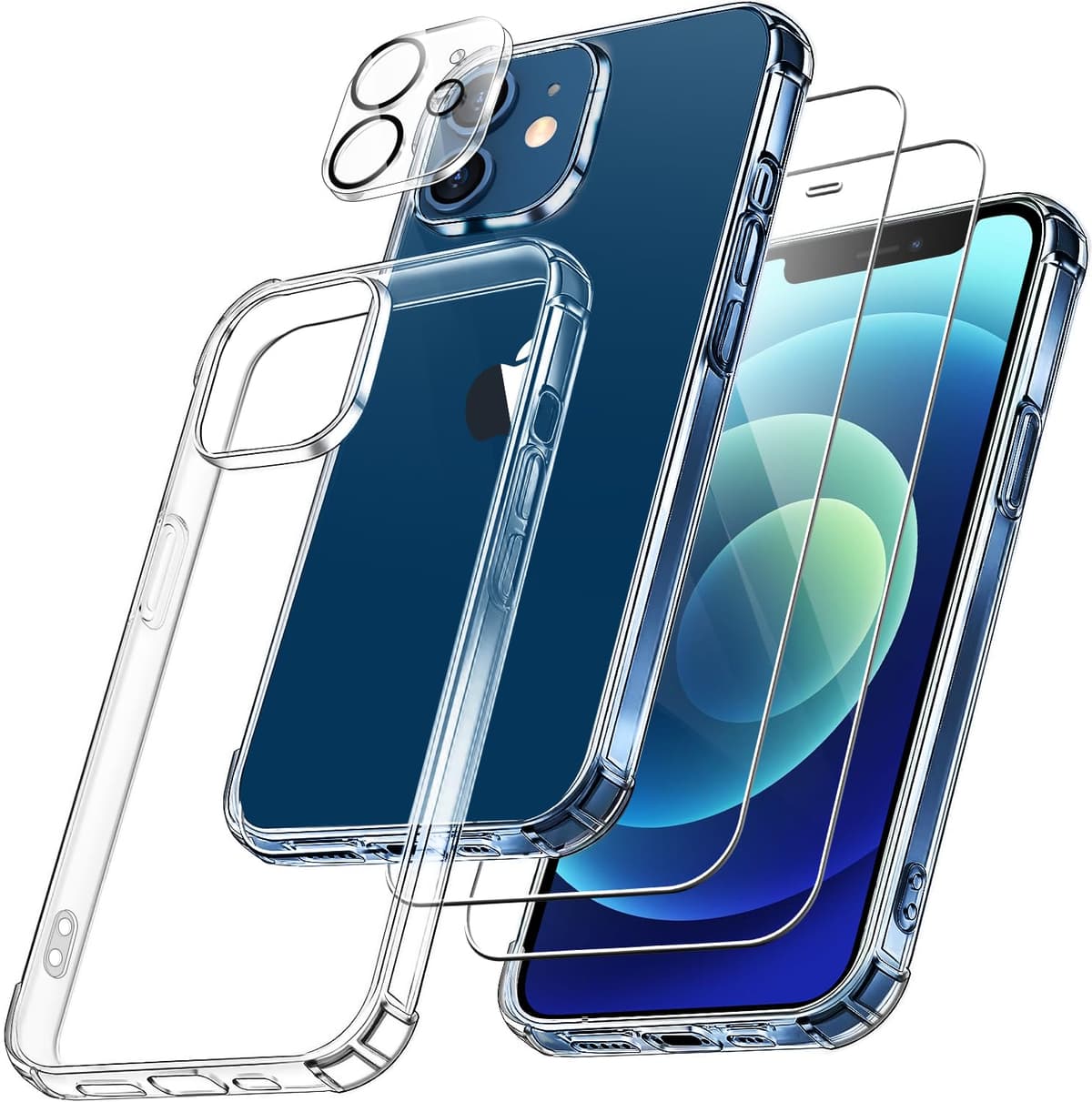 FLLAO 4 en 1 Funda para iPhone 15 con 2 Protector Pantalla y 1 Protector Lente Cámara, [Almohadilla de Aire integrada] Antigolpes Antiarañazos Carcasa 6,1 Pulgadas, Transparente — view 72