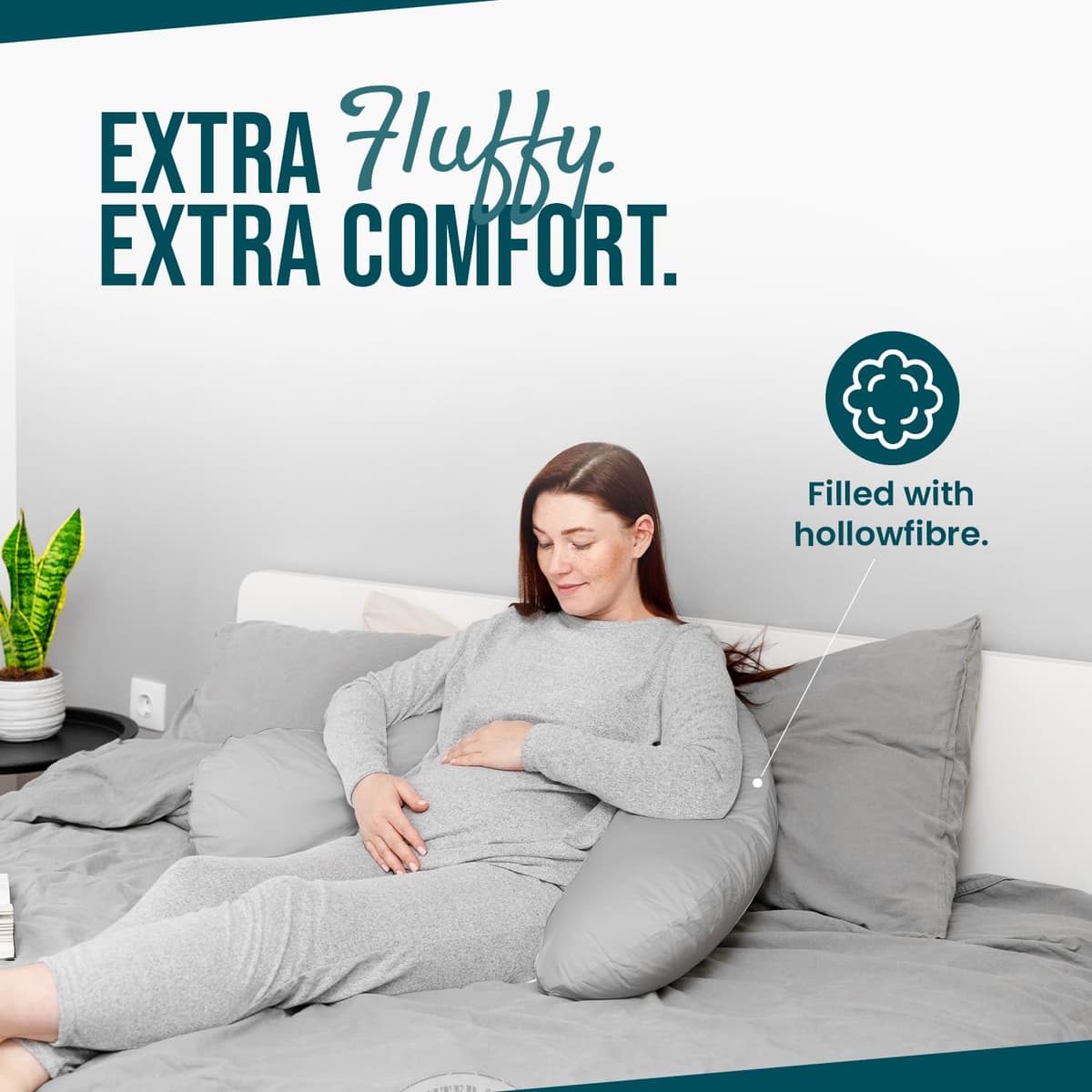 CnA Stores Orthopaedic V-Shaped Pillow Extra Cushioning Support For Head, Neck & Back (Grey, V-pillow With Cover) — view 4