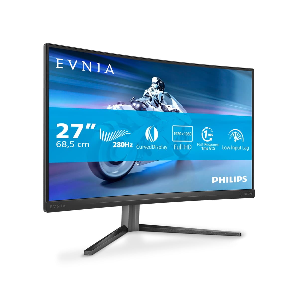 Philips Evnia 27M2C5201L - Monitor Curvo para Juegos FHD de 27 Pulgadas, 180 Hz, 1 ms GtG, FreeSync Premium, AmbiGlow (1920 x 1080, 2 HDMI 2.0, 1 DP 1.4) Blanco — view 12