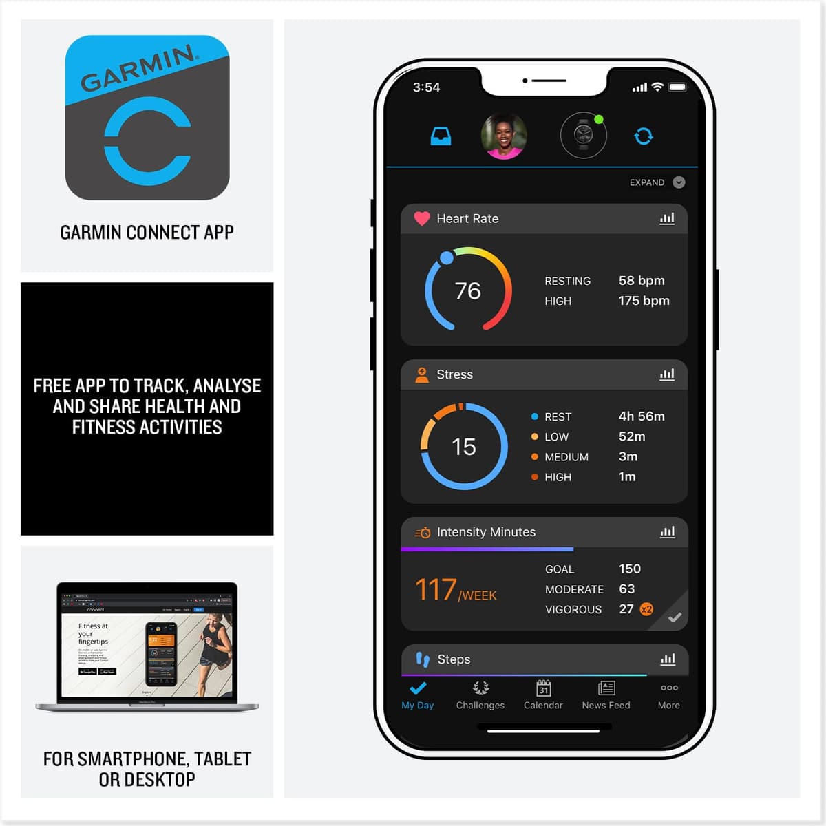 Garmin Forerunner 165, 43mm GPS running smartwatch, lightweight, AMOLED touchscreen, advanced training, insights & features, safety & tracking features, up to 11 days battery life, Whitestone — view 5