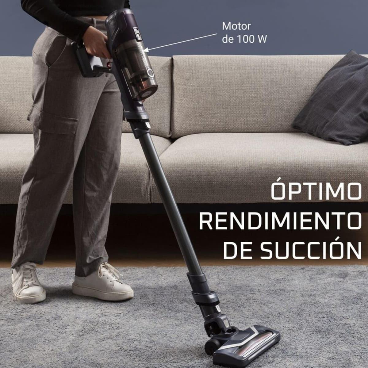 Rowenta XPert 6.60 - Aspiradora escoba versátil sin cable, con 3 funciones en 1 multiespacios, batería de litio, 2 velocidades, gatillo Boost, ligero y portatil, Lila RH6838 — view 4