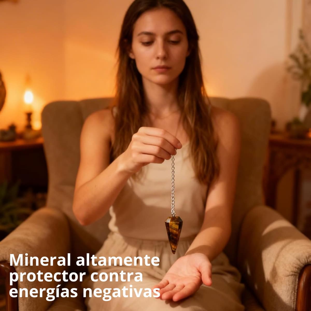 ME HECHIZAS TU Péndulo Adivinación Ojo deTigre Natural + 1 Palo Santo + Bolsa de Almacenamiento | Herramienta de Radiestesia y Meditación para Tarot, Reiki y Sanación Espiritual | Cristal Auténtico. — view 5