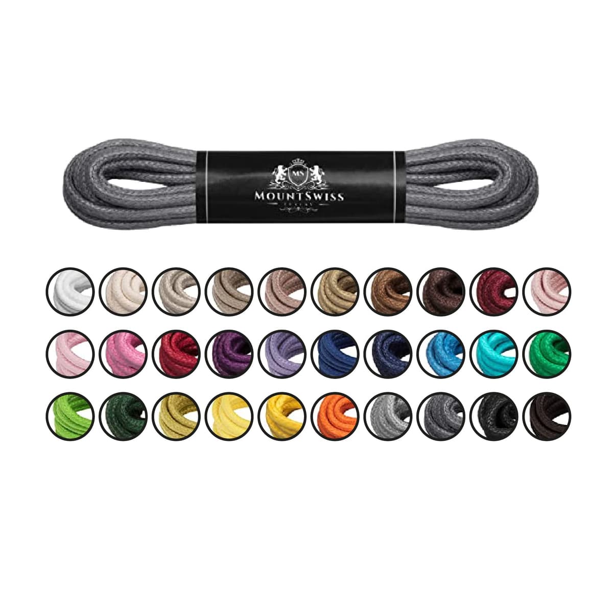 Cordones Mount Swiss© Luxury encerados y redondos para zapatos de traje y de piel, 2 - 3 mm de diámetro, 45 - 120 cm de longitud — view 17