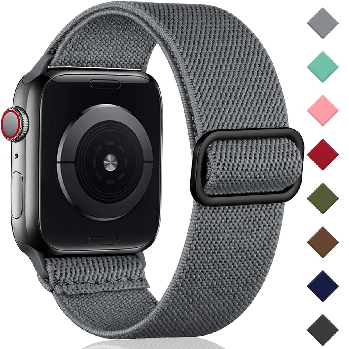 Oielai Solo Loop Straps Compatible with Apple Watch Strap 38mm 40mm 41mm 42mm 44mm 45mm 46mm 49mm, Adjustable Stretch Nylon Sport Band for iWatch Series 11 10 9 8 7 6 5 4 3 2 1 SE Ultra — view 16