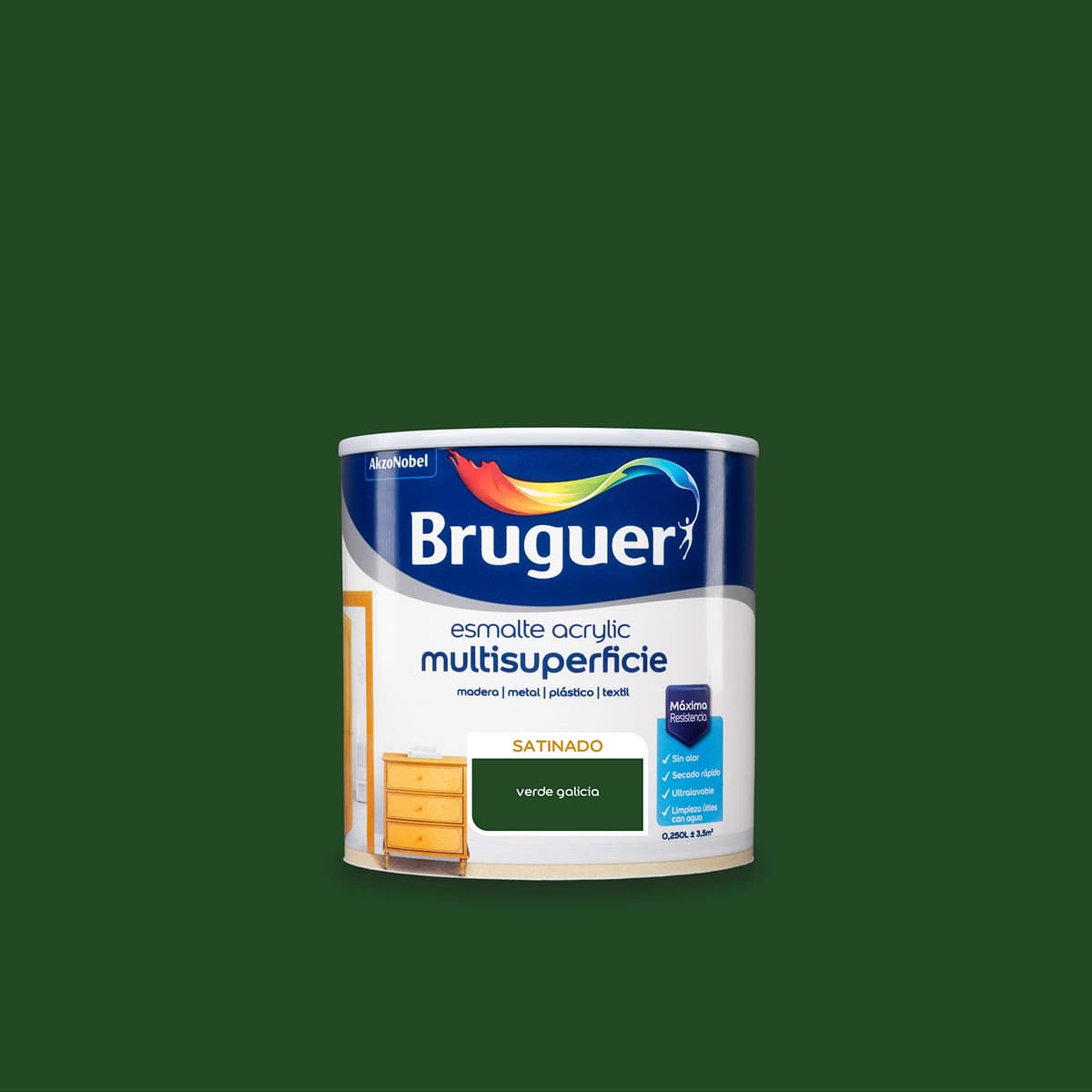 Bruguer Acrylic Multisuperficie Esmalte al agua Satinado - Pintura 750 mL, Blanco Permanente — view 15