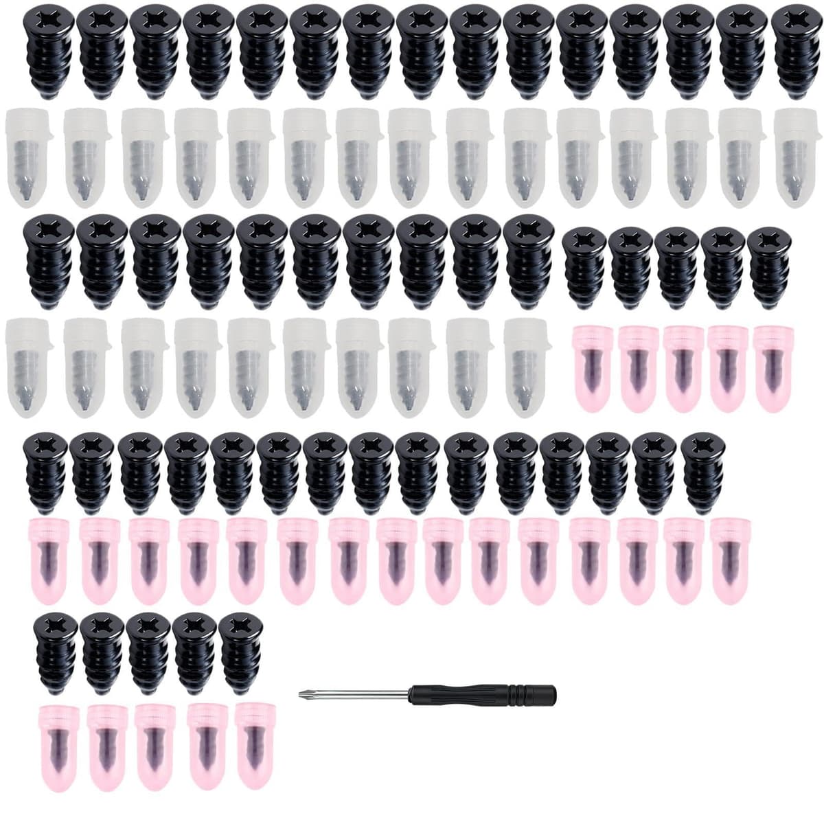 50 Pieces Car Puncture Repair Kit, Rubber Nails for Vacuum Tires with Screwdriver, Tyre Repair for Car, Motorcycle, Bicycle, Truck (25S + 25L)