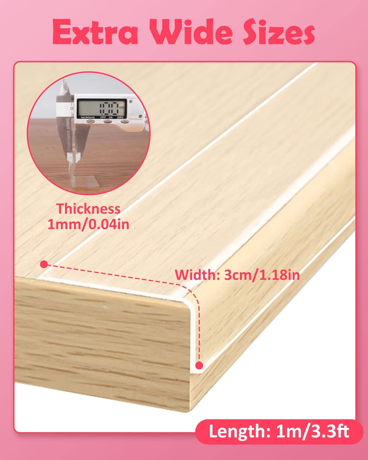Loiion 1m Protector Esquinas Pared, Transparente Protector Muebles Bebe, Pre-Adhesivo Extra Fuerte Cinta Nano Tape, Multifuncional Protectores para Esquinas y Bordes (1mm de Grosor) — view 5