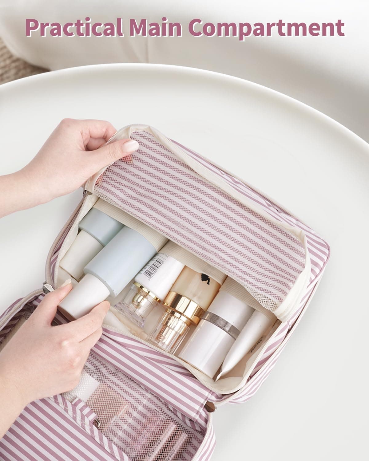Narwey Travel Hanging Toiletry Wash Bag Toiletry Bags for Women Toiletries Bag Washbag Makeup Cosmetic Organizer for Travel Essentials Accessories — view 3