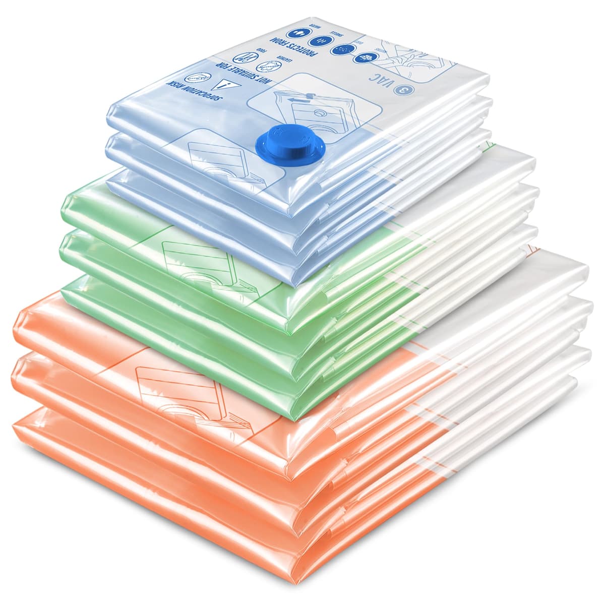 STORAGE MASTER Space Saver Bags for Travel and Home Reusable Vacuum Storage Bags Save 80% More Storage Space Work with Vacuum Cleaner (9 Small, No Pump Included) — view 18