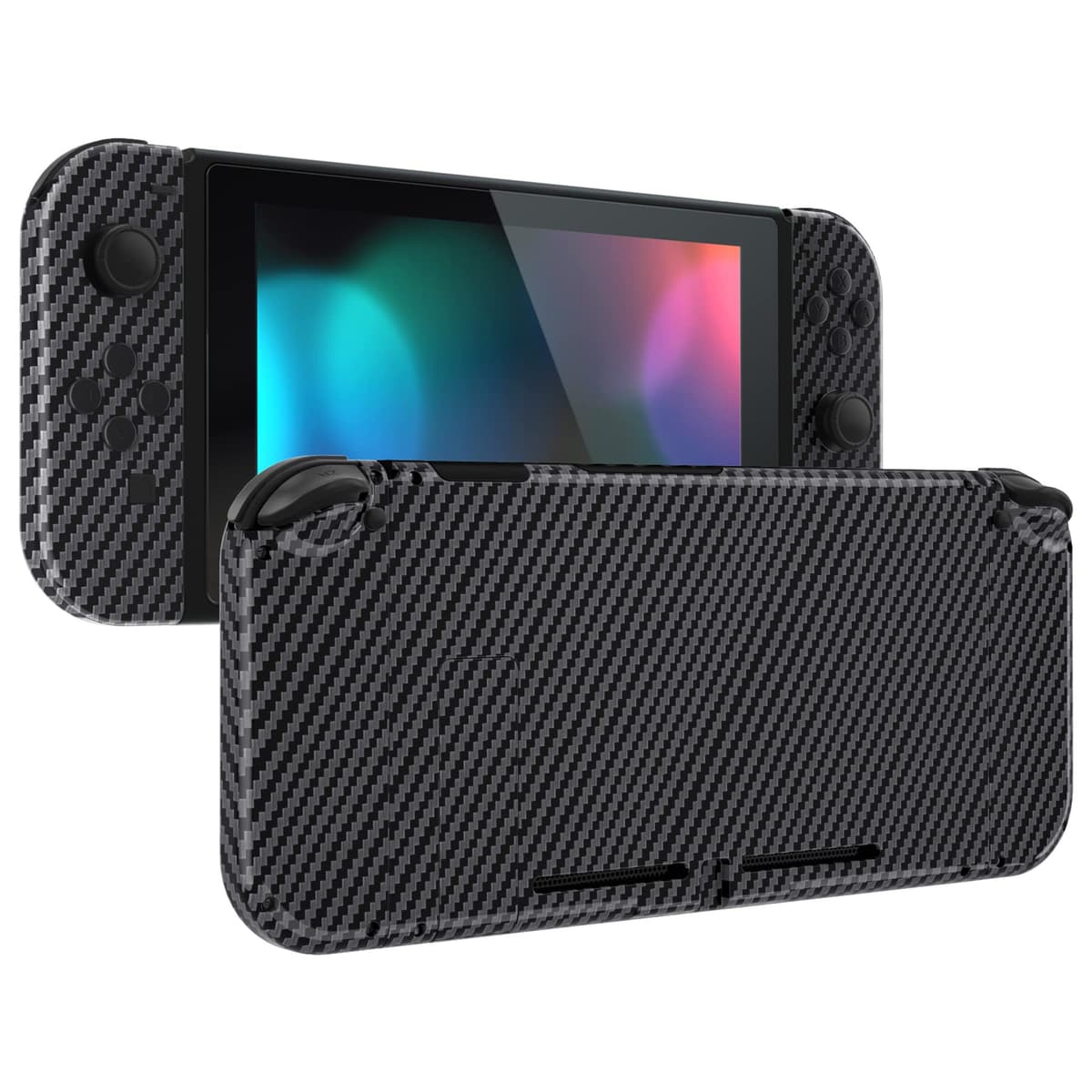 eXtremeRate Back Plate for Nintendo Switch Console, NS Joy con Handheld Controller Housing with Full Set Buttons, DIY Replacement Shell for Nintendo Switch - Chrome Gold — view 15