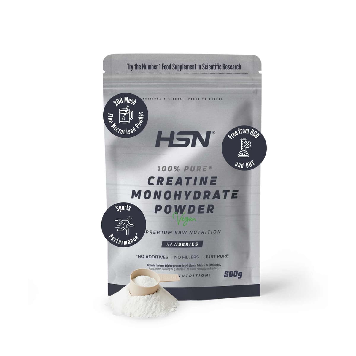 HSN Micronized Creatine Monohydrate 1 kg | 100% Pure, Unflavored | Vegan, Gluten Free and No Additives | High Solubility and Maximum Purity | Does Not Include Doser — view 8