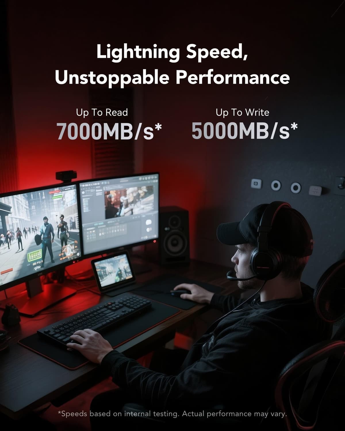 Lexar EQ790 1TB SSD with Heatsink M.2 2280 PCIe Gen4x4 NVMe 1.4, Blazing Speeds Up to 7000MB/s Read 5000MB/s Write for Intense Workloads & PS5 PC Gaming, High Performance Internal Solid State Drive — view 3
