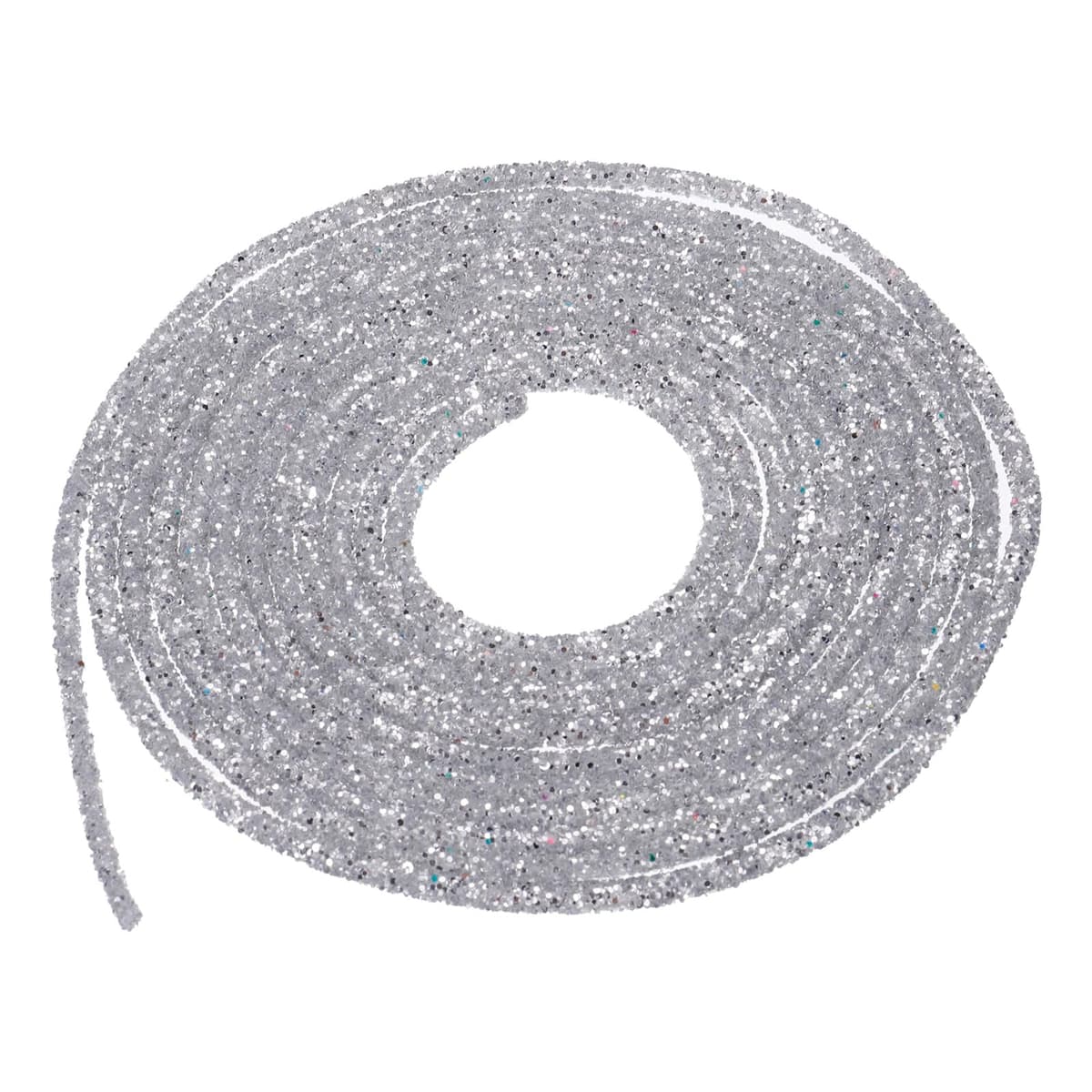 sourcing map 5 Yard 6mm 0.24 inch Glitter Sequins Rope Sequins Rhinestone Tube Cord for DIY Wedding Dresses Costume Clothing Shoes Jewelry Accessory Gray Silver