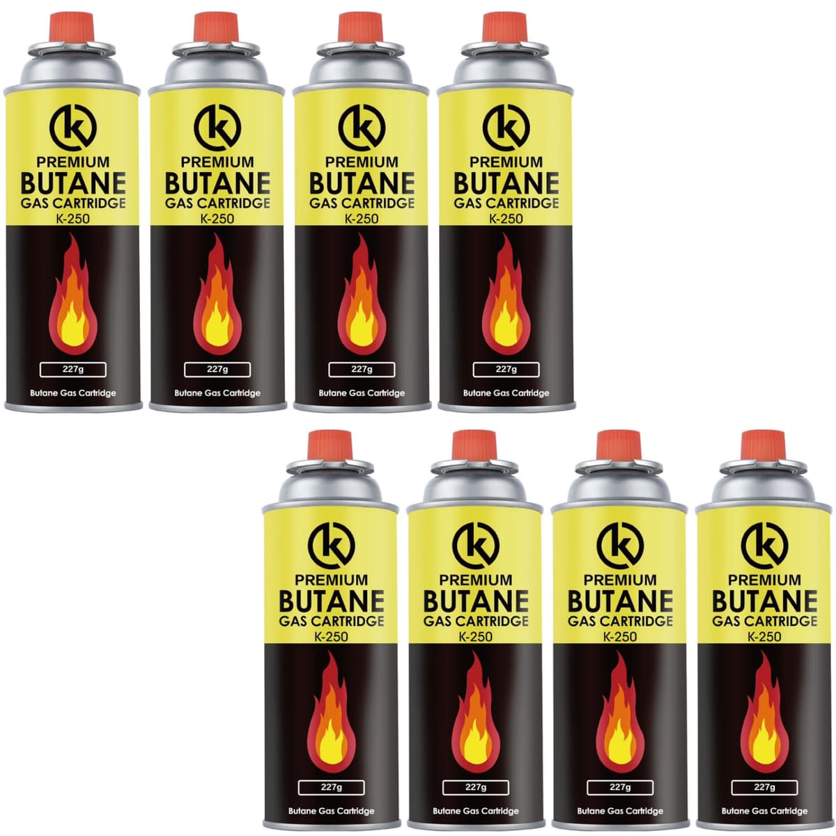 KROWN - Pack de Cartuchos K-250 de Gas Butano 227g para Hornillos Quemadores, Cartucho de Gas para Camping K-250, Bombonas para Sopletes (12 Unidades) — view 5