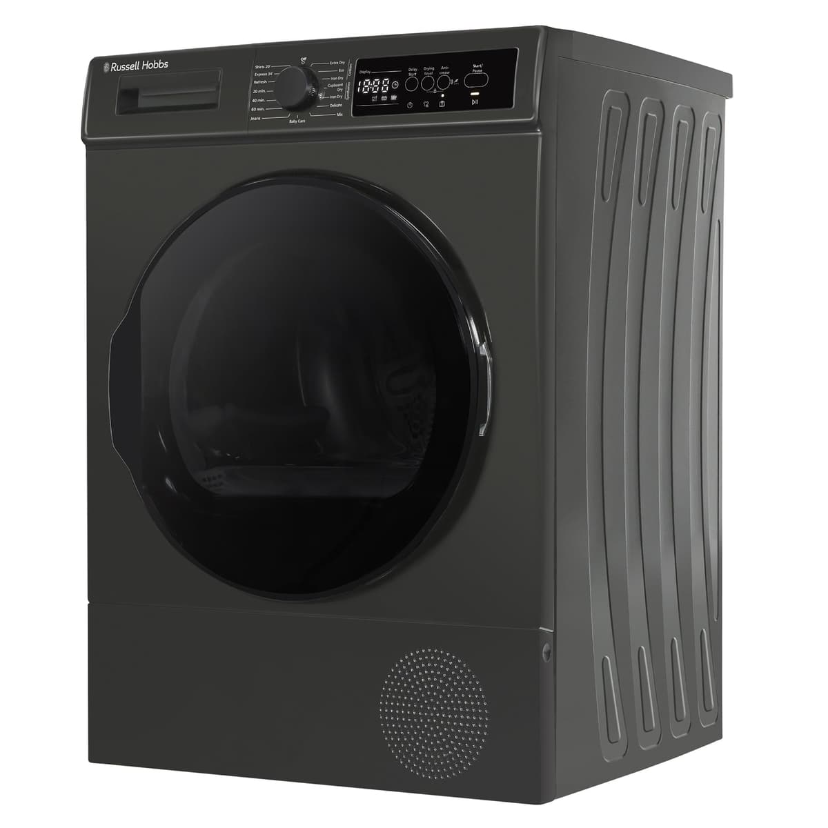 Russell Hobbs Freestanding Electric Heat Pump Condenser Tumble Dryer, 8kg Capacity, 15 Programmes, 3 Heat Settings, LED Display, Anti-Crease, Child Lock in Anthracite RH8HPTD1E12AN — view 12