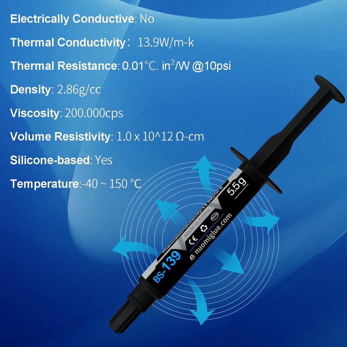 BSFF Thermal Paste, 5.5g with Toolkit CPU Paste Thermal Compound Paste Heatsink for IC/Processor/CPU/All Coolers, Carbon Based High Performance — view 2