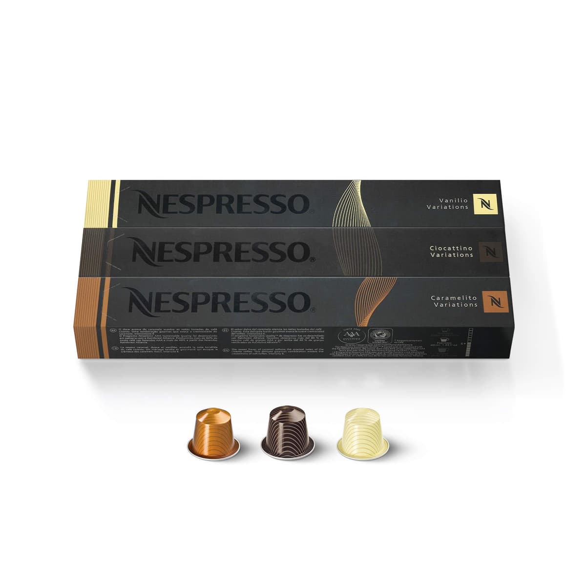Nespresso Vertuo Double Espresso Selection Long Expiry Coffee Pods Capsules Chiaro Scuro 20 Pods 2 Sleeves — view 4