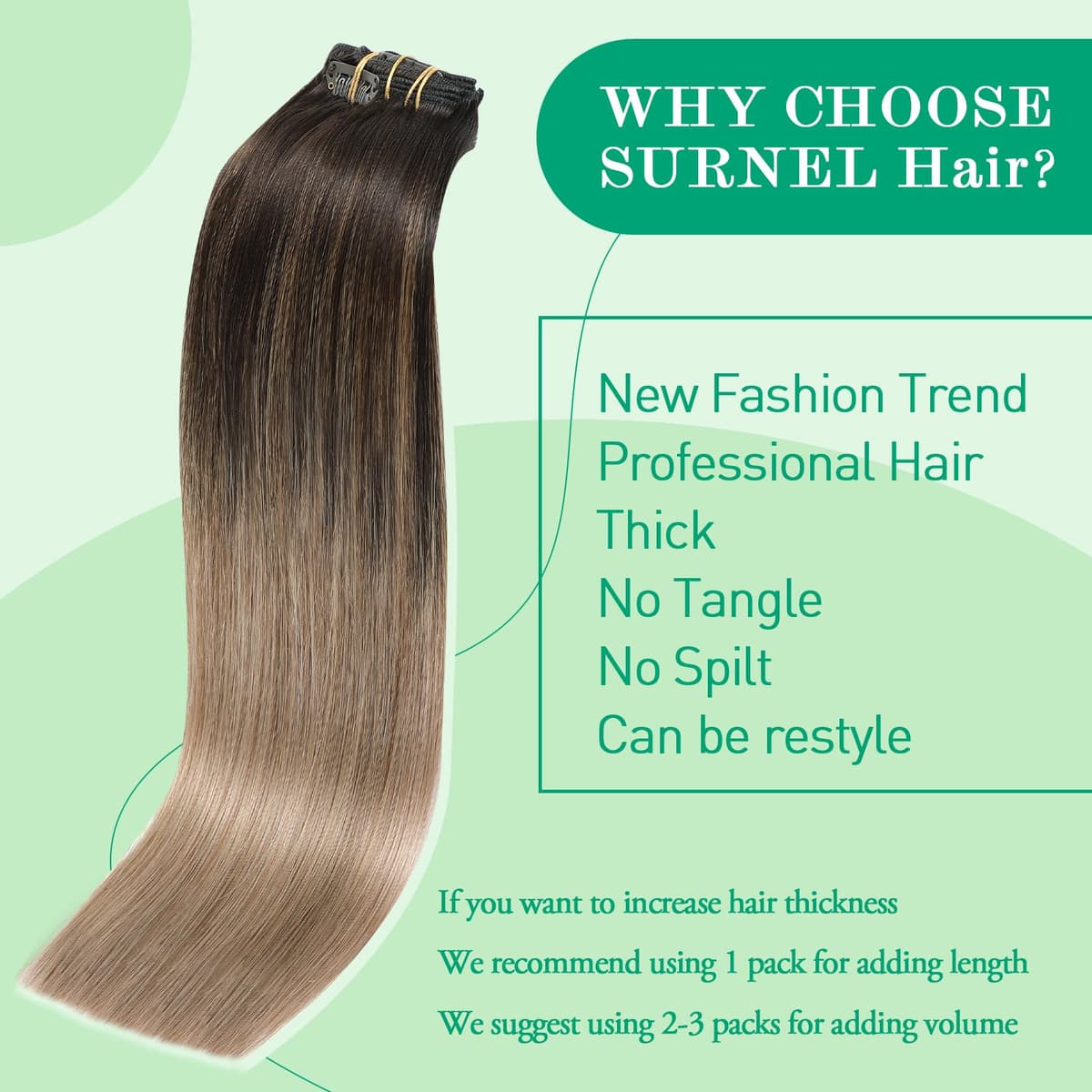 SURNEL Extensiones Clip Pelo Natural 100g 35cm 6 Piezas Castaño Chocolate Extensiones De Clip De Humano Real Extensiones Pelo Natural Remy (C#4-35cm) — view 76