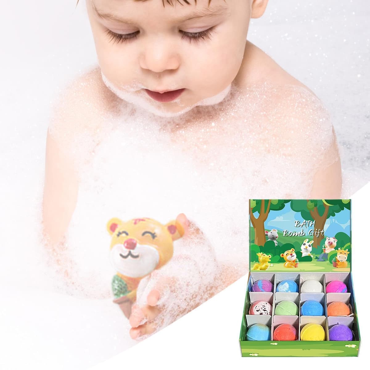 Pelota De Baño para Niños, Bolas De Sal De Gaseosas - Pelota De Baño con Juguetes, Land & Sea Toys Bola Orgánica Natural Hecha A Mano para Niños para Cumpleaños, Halloween, Navidad — view 2