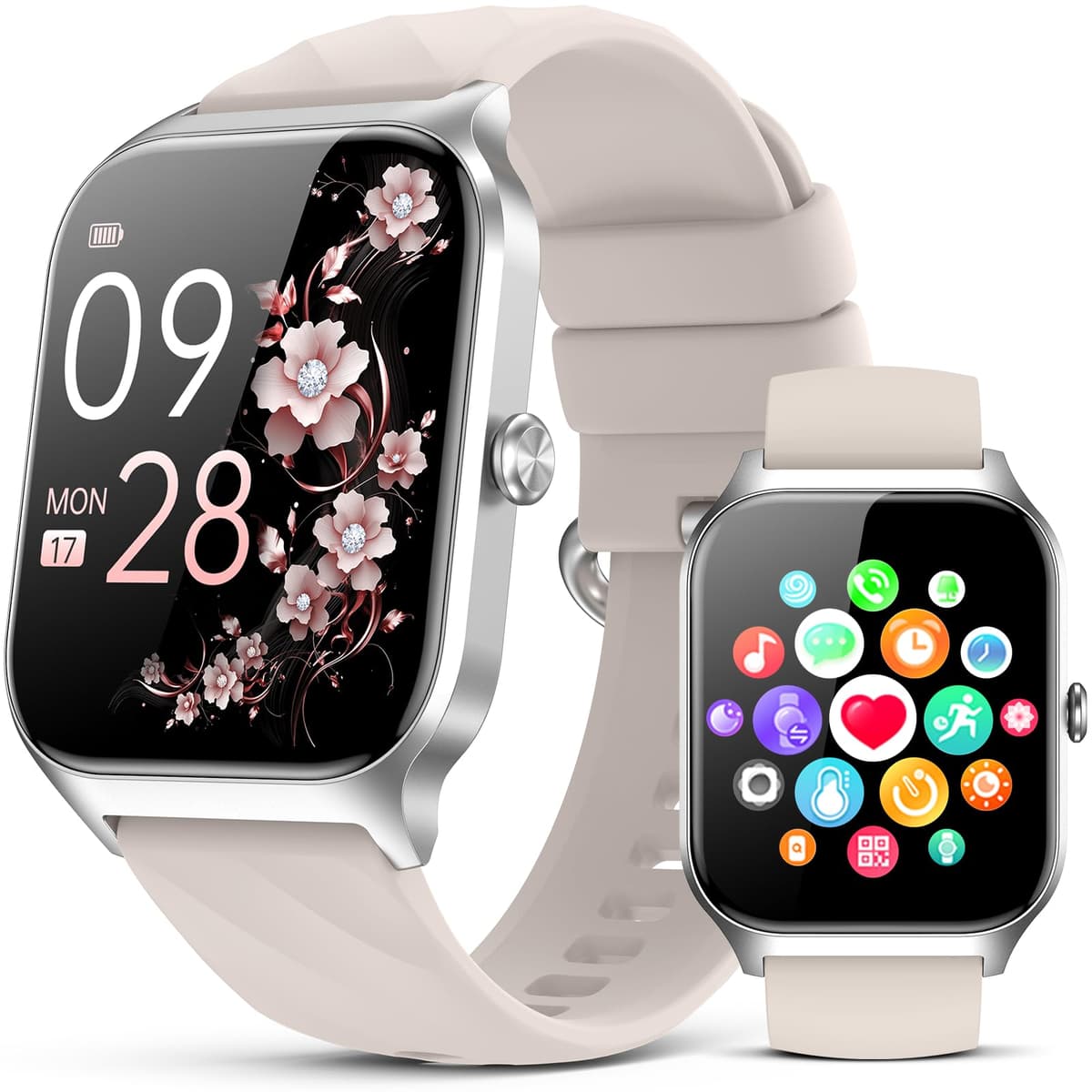Kriutefy Smart Watch for Women Men - Answer/Make Call, Fitness Tracker Smartwatch for Android iPhone Compatible, Sleep Female Cycle, 120+ Sports Modes Step Counter (Champagne Gold, 2 Straps) — view 10
