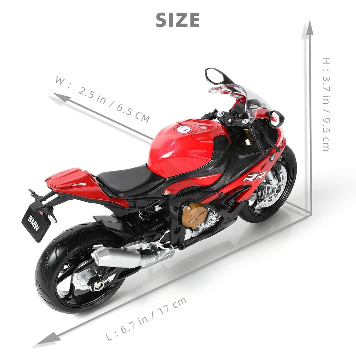 1/12 S1000RR Motorcycle Model Toy - Mini Alloy Metal Diecast Red Sport Racing Collection Gift for Men, Kids, Boys — view 2