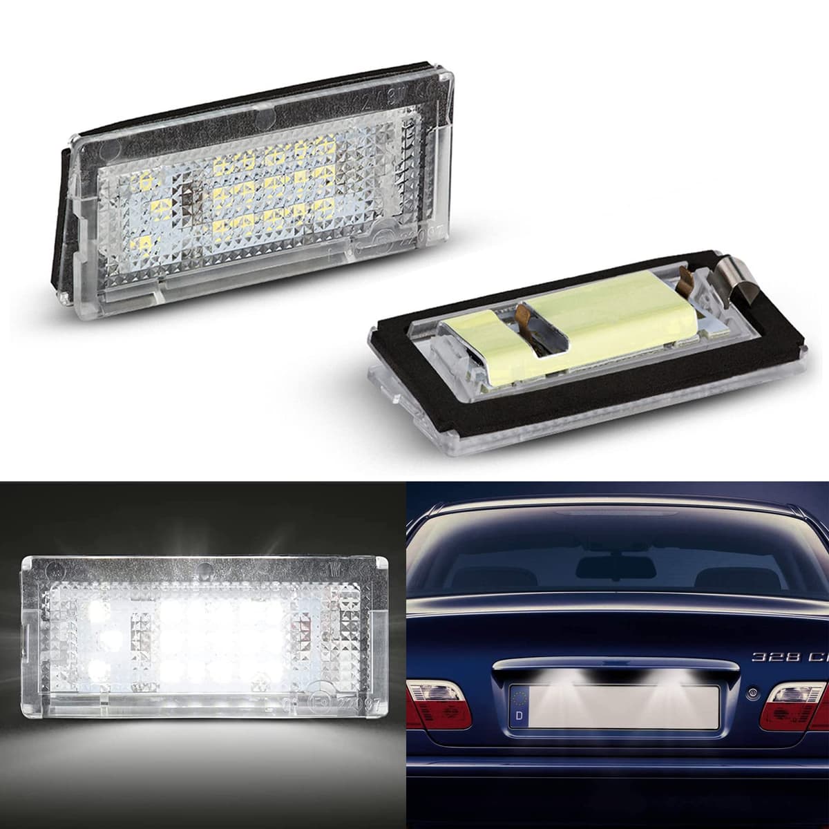 Luces LED Matrícula para 206 207 407 406 306 307 308 5008, Luz Matrícula para Citro-en C3 PICASSO C4 C5 BERLINGO B9 M49 M59 SAXO XSARA, LED Matrícula 2 Piezas Canbus — view 26