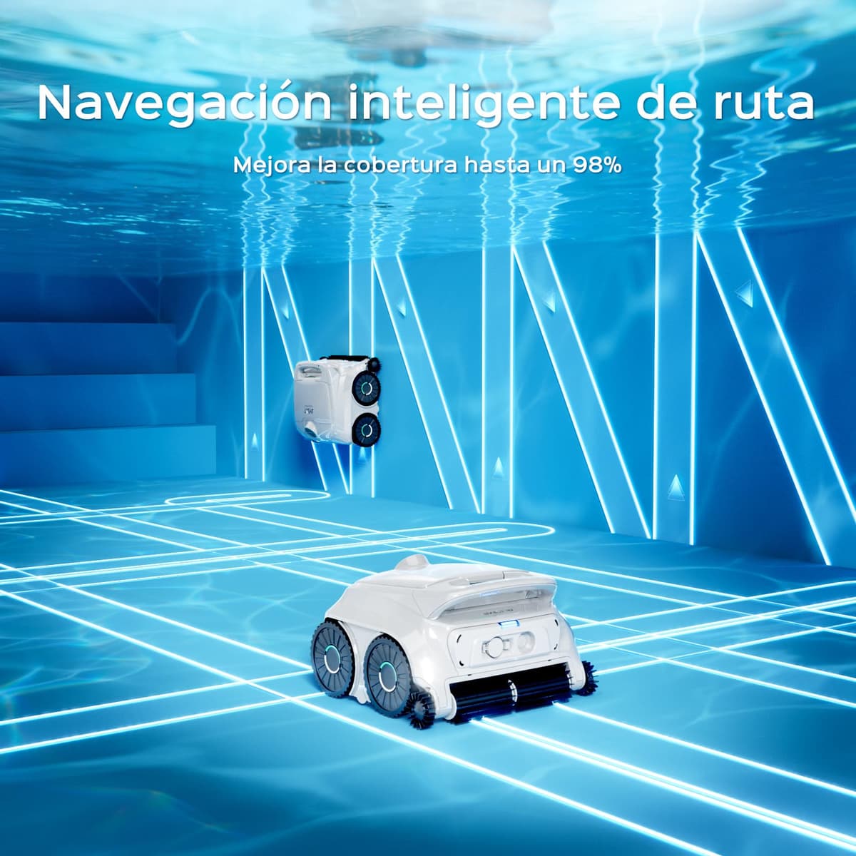 WYBOT B1 Robot de Piscina inalámbrico para Piscinas pequeñas, Robot de Limpieza Inteligente Ligero con Control de aplicación, Cubierta de Pared y Suelo, Dos cepillos Laterales, hasta 100 Minutos de — view 4