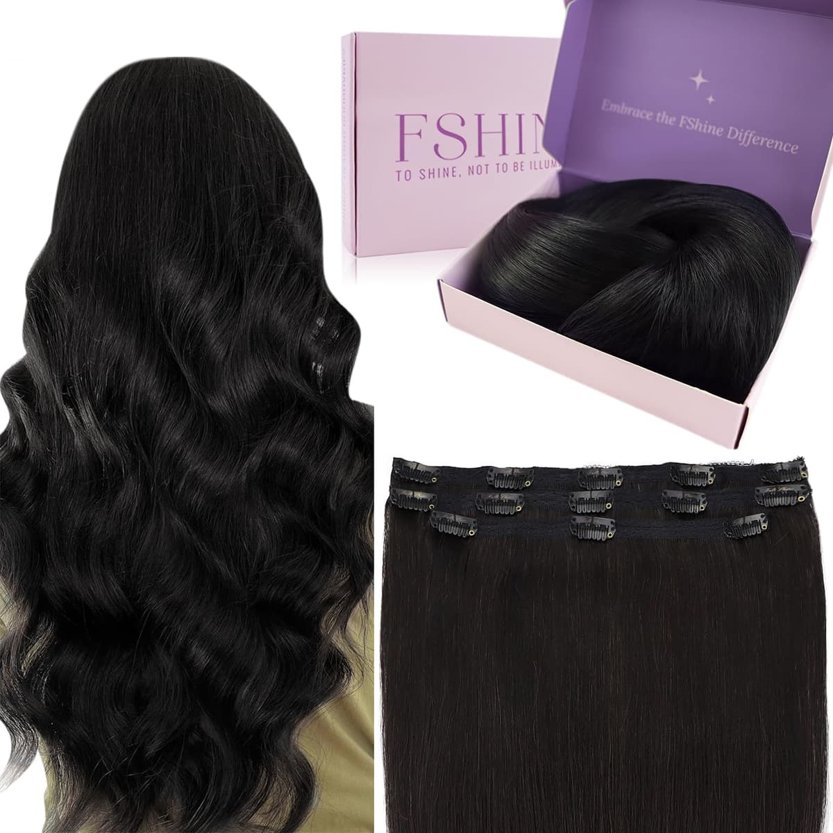 Fshine Clip in Hair Extensions Human Hair Copper Hair Extensions 18 Inch 120 g 7 pcs Color 330 Natural Straight Hair Extensions for Women Real Human Hair — view 73