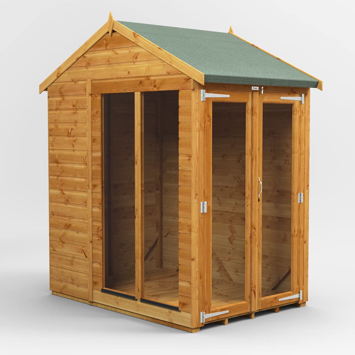Powersheds High Grade Premium Apex Summer House Wooden Shed with Security Features, PVC Window Sills, Door & Window Flexibility, made from Extra Thick Timber — view 2