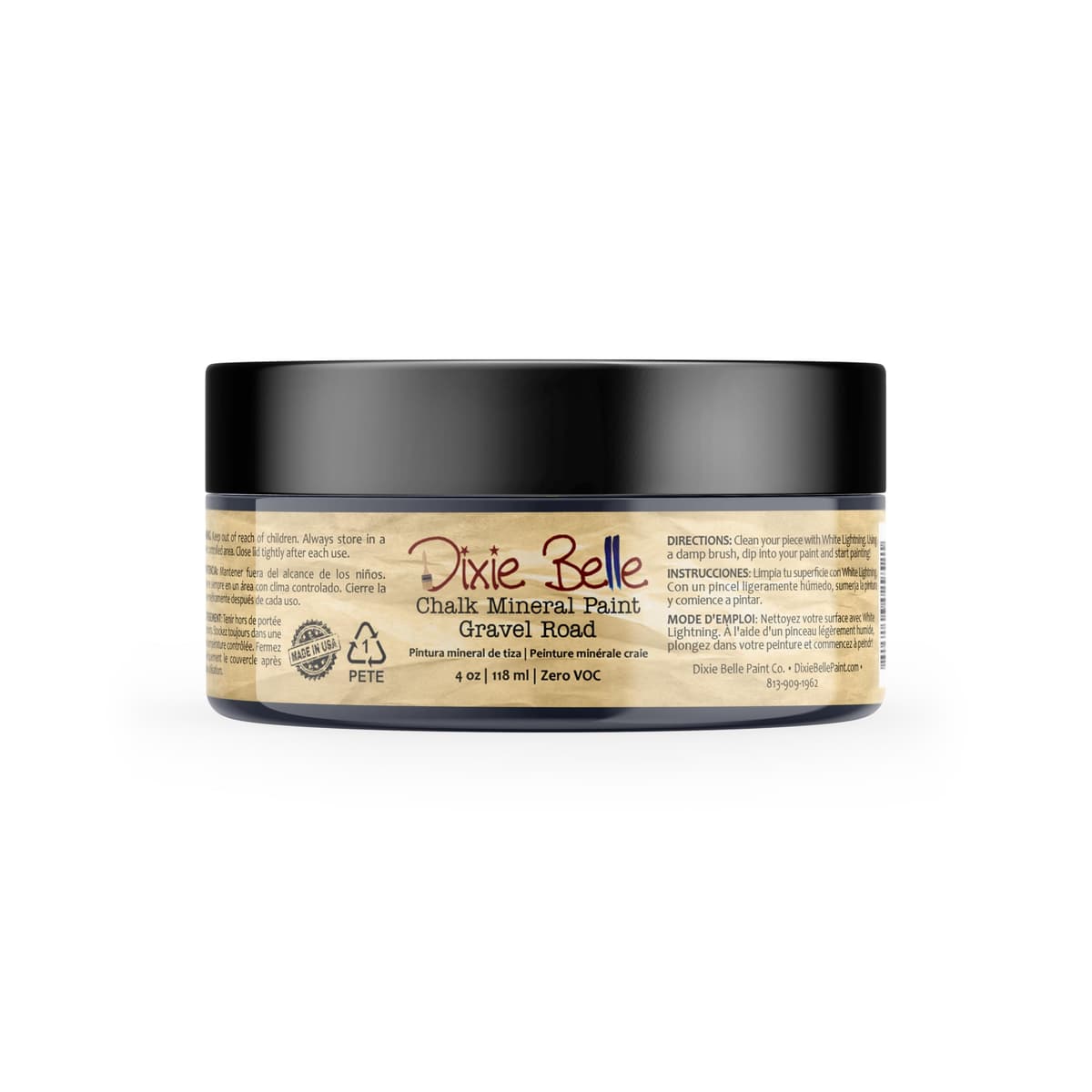 Dixie Belle Paint Company Chalk Finish Furniture Paint - Caviar (32oz) - Matte Black Chic Chalk Mineral DIY Furniture Paint — view 374