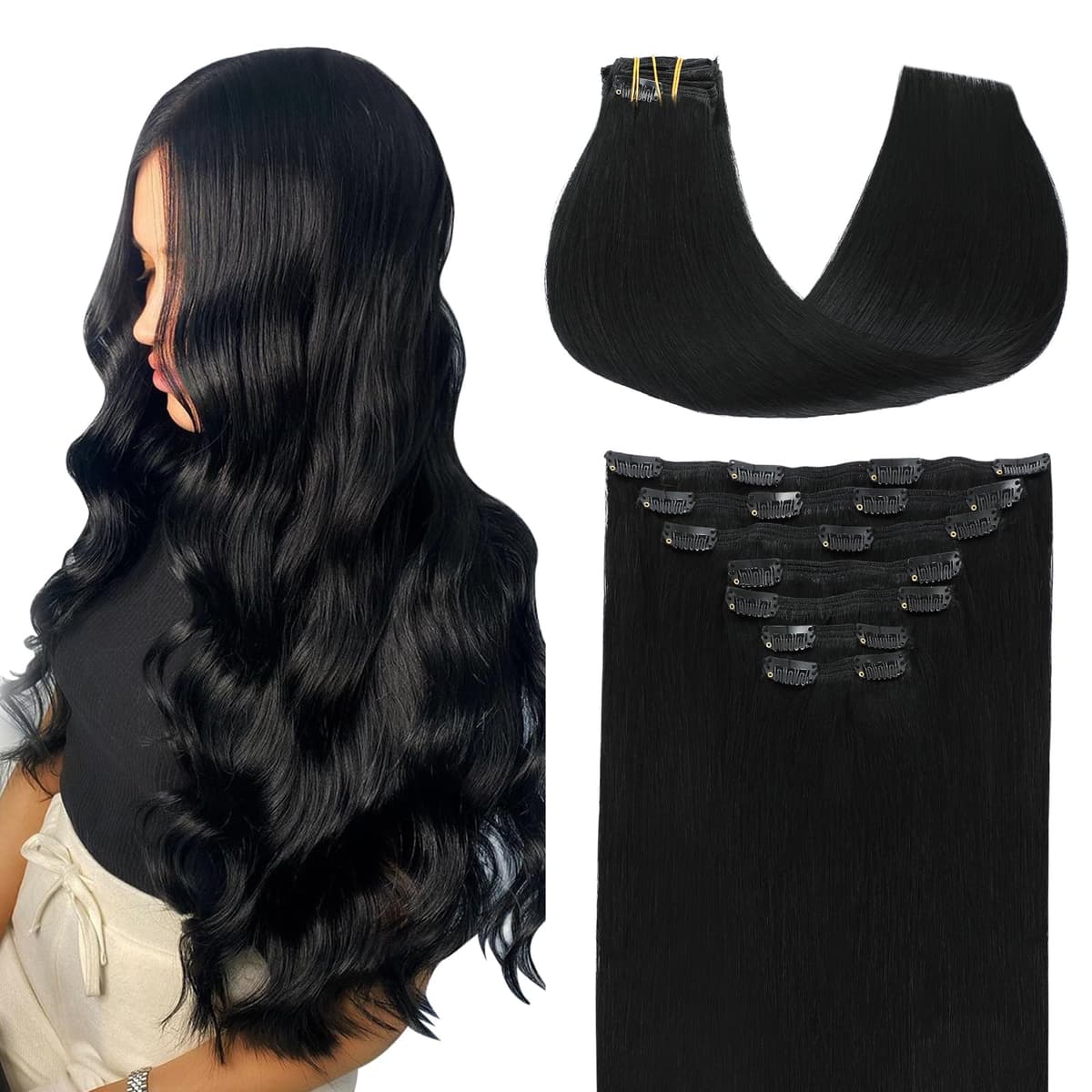 SURNEL Extensiones Clip Pelo Natural 100g 35cm 6 Piezas Castaño Chocolate Extensiones De Clip De Humano Real Extensiones Pelo Natural Remy (C#4-35cm) — view 31
