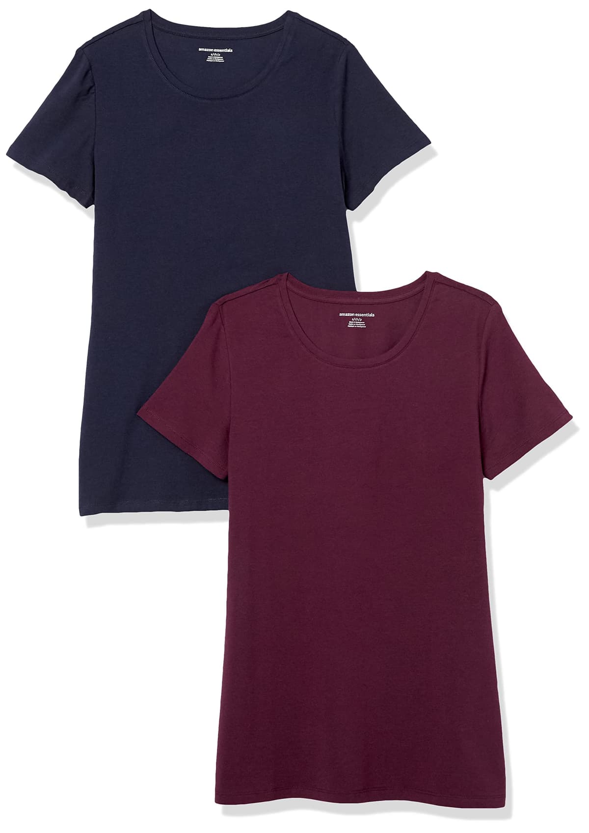 Amazon Essentials Camiseta de Manga Corta y Corte Estándar (Opciones de Cuello Redondo y Cuello en V) Mujer, Paquetes Múltiples — view 35