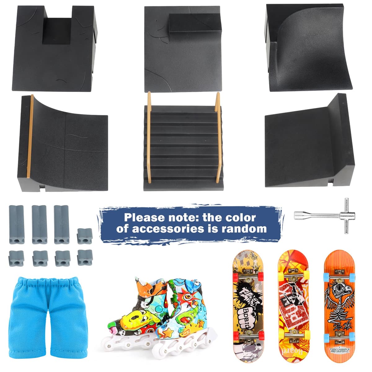 CS COSDDI Juego de Accesorios para Monopatín y Rampa, Juguetes para Montar uno Mismo, Parque de Dedos con Rampa, Parques para Deportes, Regalo para Niños — view 4