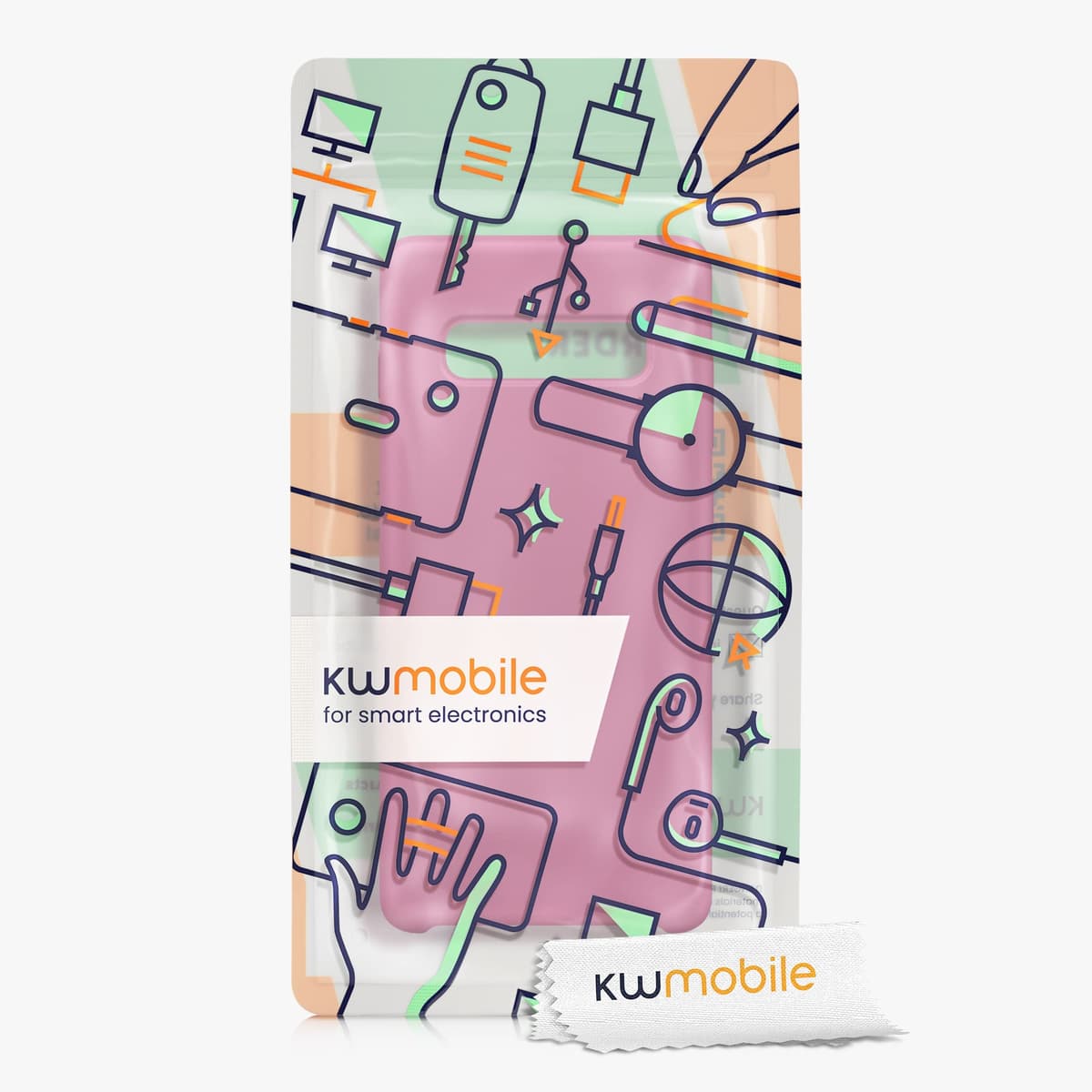 kwmobile Case for Samsung Galaxy S10 Plus / S10+ Case - Soft Cover - Shockproof Silicone - Wireless Charging Dark Rose — view 7