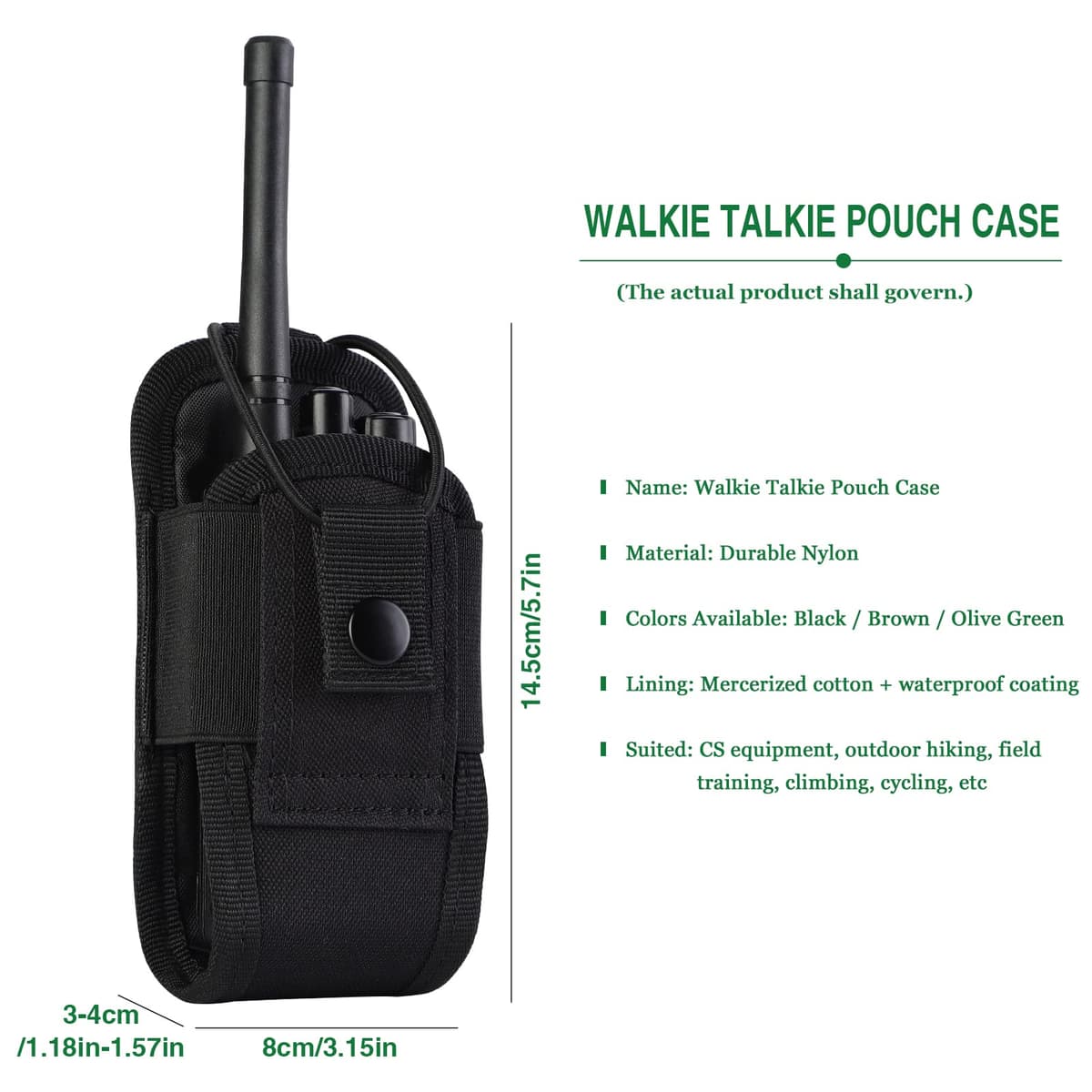 Kyrio Funda para Walkie Talkie, Bolsa para Walkie Talkie, Bolsa Militar Soporte Radio Walkie Talkie para Outdoor, Caza, Táctica, Acampada, Senderismo — view 4