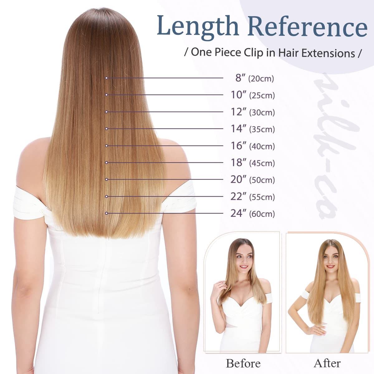 Silk-co 10inch Hair Extensions Clip in Hair Extension Human Hair #04 Medium Brown -Basic Thickness-Thin Weft- 8 Pieces Real Remy Straight Hair Extensions[50g] — view 210