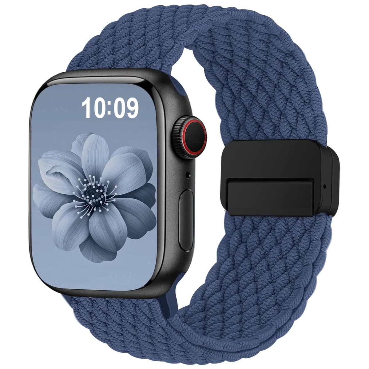 Higgs Braided Strap Compatible with Apple Watch Straps 44mm 46mm 38mm 42mm 40mm 41mm 45mm 49mm for Men Women, Nylon Elastic Magnetic Snap Strap for iWatch Series 11 10 9 SE 8 7 6 5 4 Ultra 3 2 1 — view 9