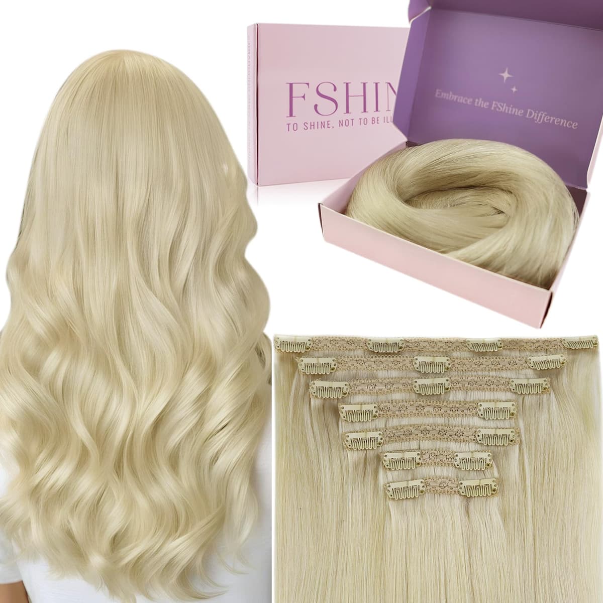 Fshine Clip in Hair Extensions Human Hair Copper Hair Extensions 18 Inch 120 g 7 pcs Color 330 Natural Straight Hair Extensions for Women Real Human Hair — view 46