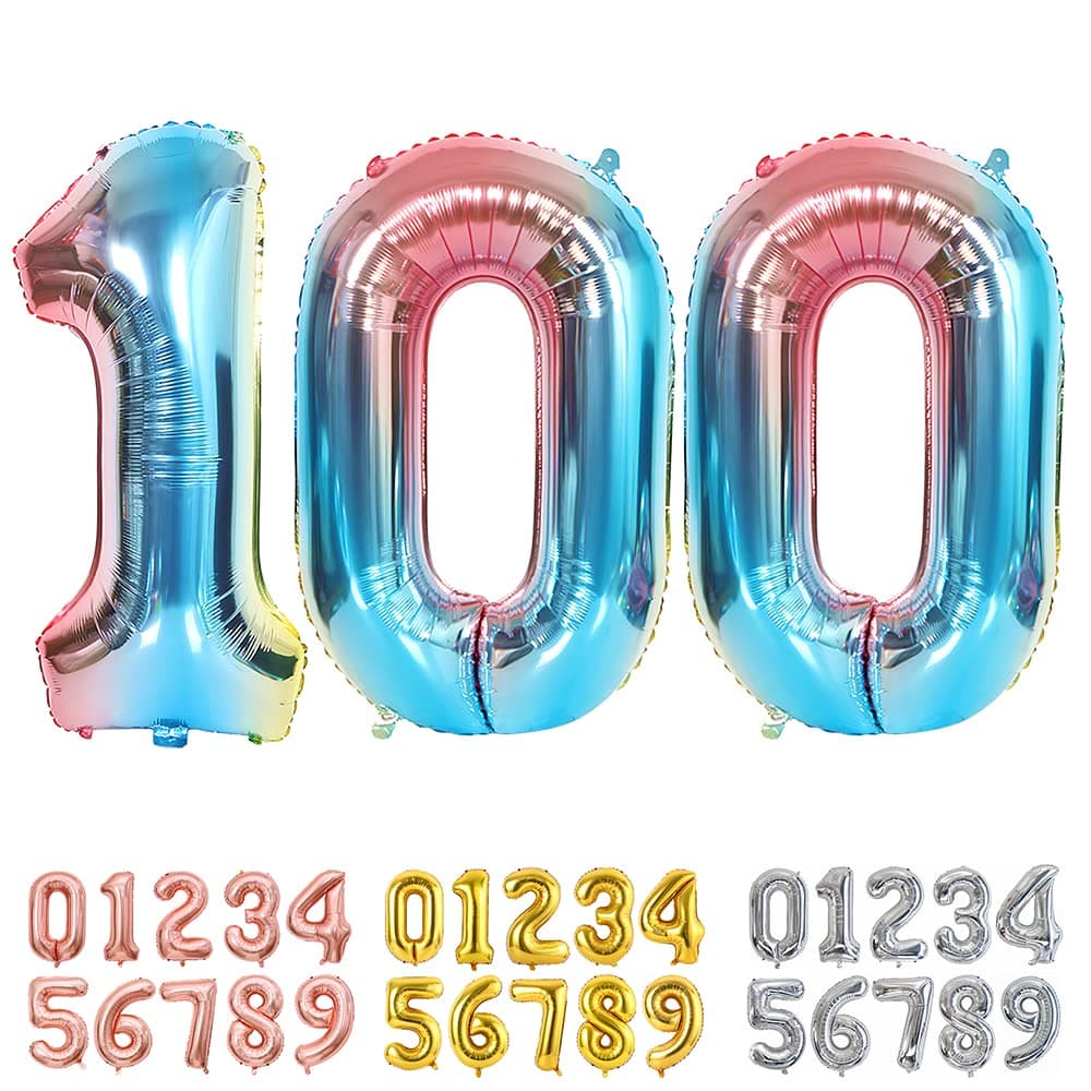 Foil Globo Número 5 Azul 40" (101cm), Inflable Helio o aire, Gigante Numeros 0-9, 10-19, 20-29, 30-100, Grande Globos Decoración para La Boda Aniversario y Cumpleaños Fiestas — view 393