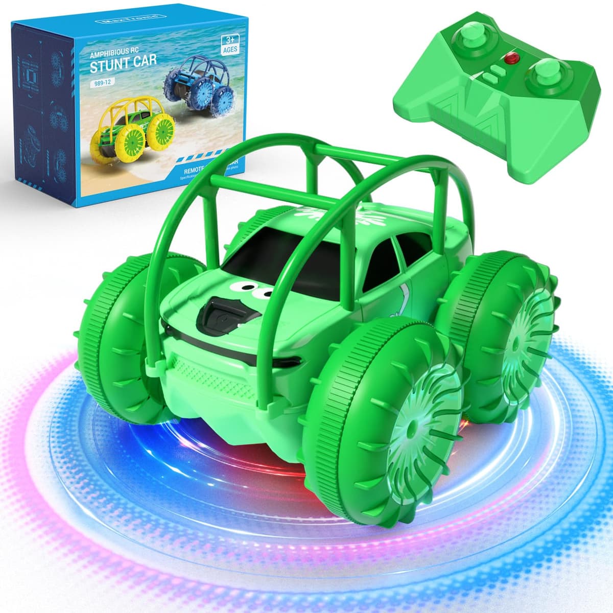 MaxTronic Coche Teledirigido de Carga Directa para Niños - Coche RC Anfibio 2.4G 360° - 15KM/H - 4WD - Coche de Acrobacias Todoterreno con LED Ajustable - Niños y Niñas de 3-12 Años — view 8
