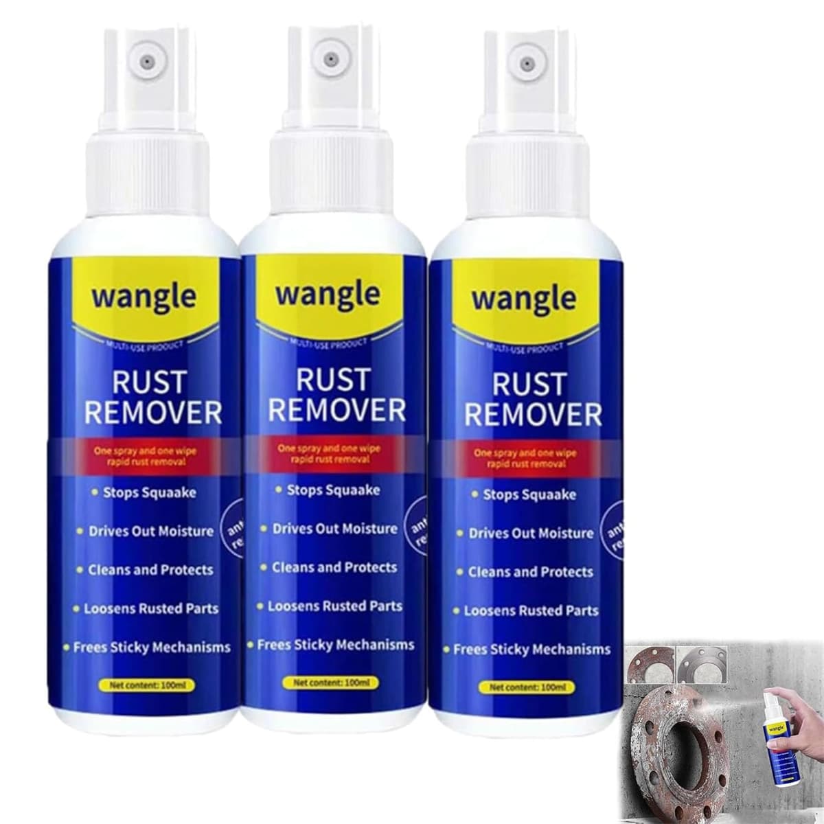 Wangle Rust Remover, Anti-Rusts Lubricant Spray & Rusts Removers, 2026 Upgrade Rust Remover For Metal, Fast-Acting Formula & Easy Application, For Use On Automotive Parts, Chains, Tools (1 PCS) — view 9