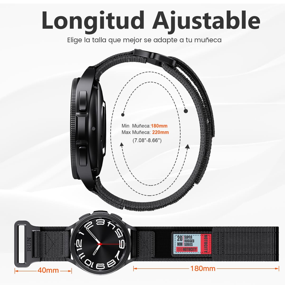 Para Samsung Galaxy Watch 7/6/5/4/5 Pro/3, 40 mm, 44 mm, 45 mm, correa de repuesto de nailon de 20 mm para Vivoactive 5/3, para Galaxy Watch 6/4 Classic 43 mm 47 mm/Active 2/Gear Sport — view 4